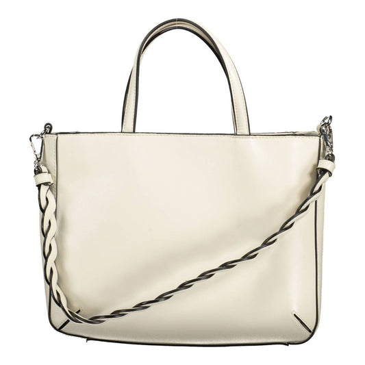 BYBLOS Elegant White Contrast Detail Handbag BYBLOS