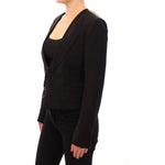 Dolce & Gabbana Black Silk Scarf Back Blazer Jacket Blazer jacket