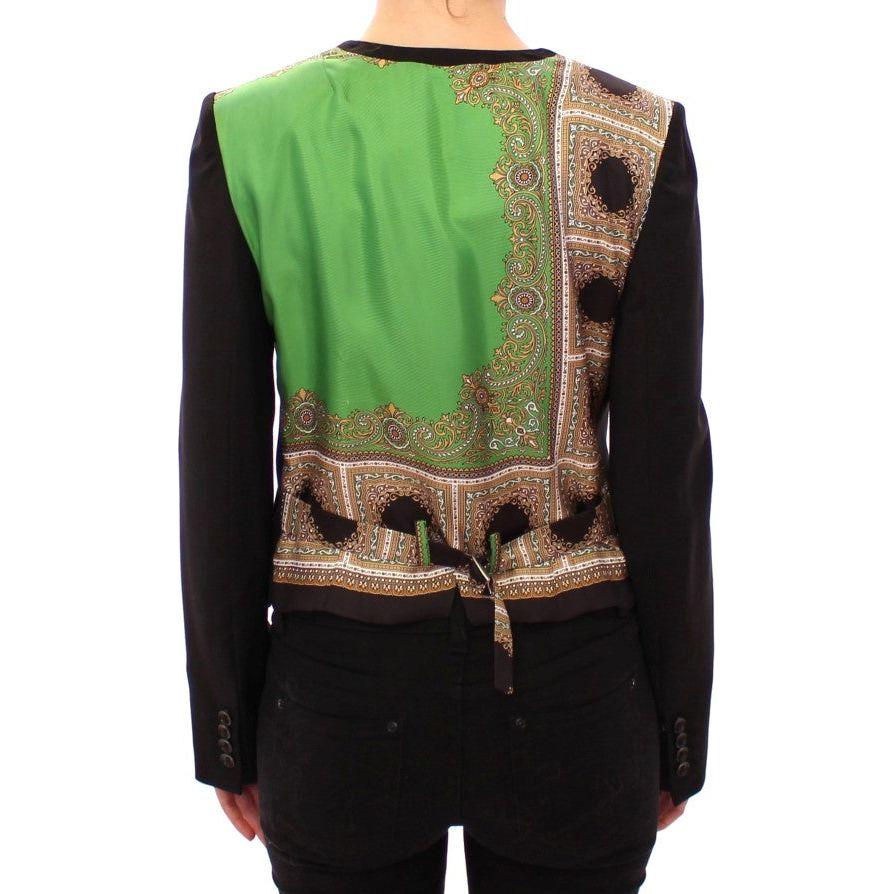 Dolce & Gabbana Black Silk Scarf Back Blazer Jacket Blazer jacket