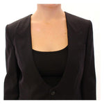 Dolce & Gabbana Black Silk Scarf Back Blazer Jacket Blazer jacket