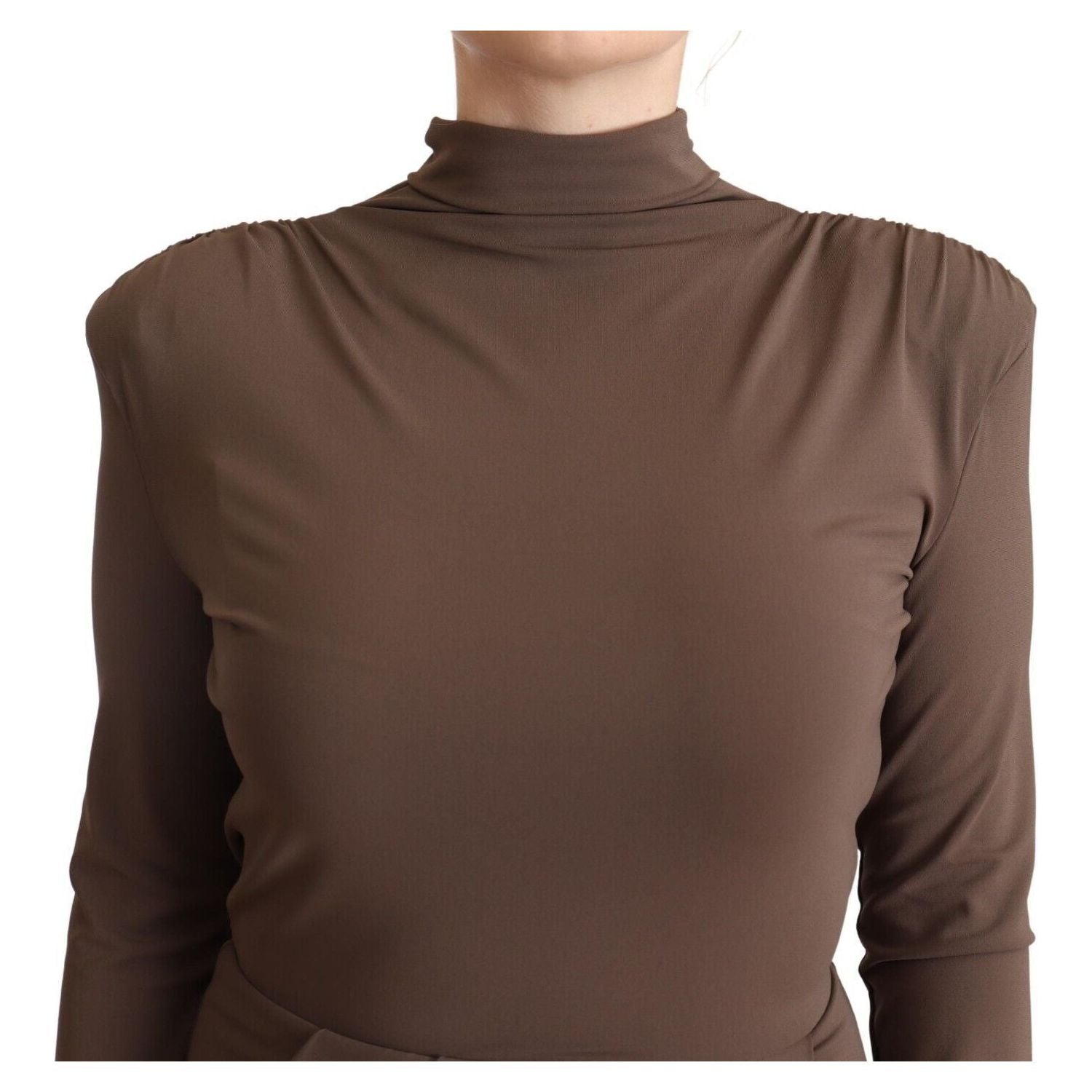 优雅露背长袖迷你连衣裙