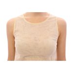 Dolce & Gabbana Beige Sleeveless Cotton Top Tank Blouse