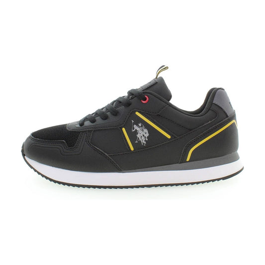 U.S. POLO ASSN. Sleek Black Lace-Up Sneakers with Logo Detail U.S. POLO ASSN.