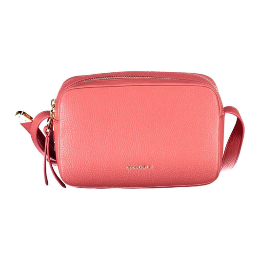 Coccinelle Elegant Pink Leather Shoulder Bag with Logo Coccinelle