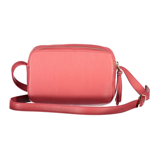 Coccinelle Elegant Pink Leather Shoulder Bag with Logo Coccinelle