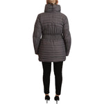 Roccobarocco Gray Quilted Long Sleeves Logo Patch Full Zip Jacket JKT3148 - 46