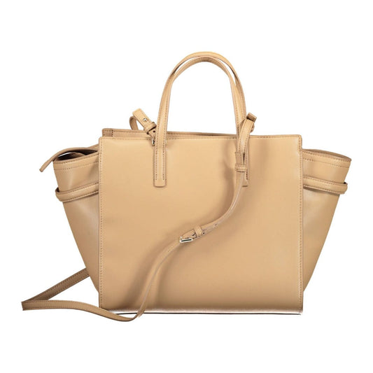 Calvin Klein Chic Beige Handbag with Contrasting Details Calvin Klein