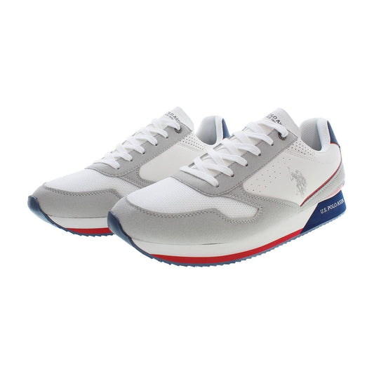 U.S. POLO ASSN. Elegant White Lace-Up Sports Sneakers U.S. POLO ASSN.