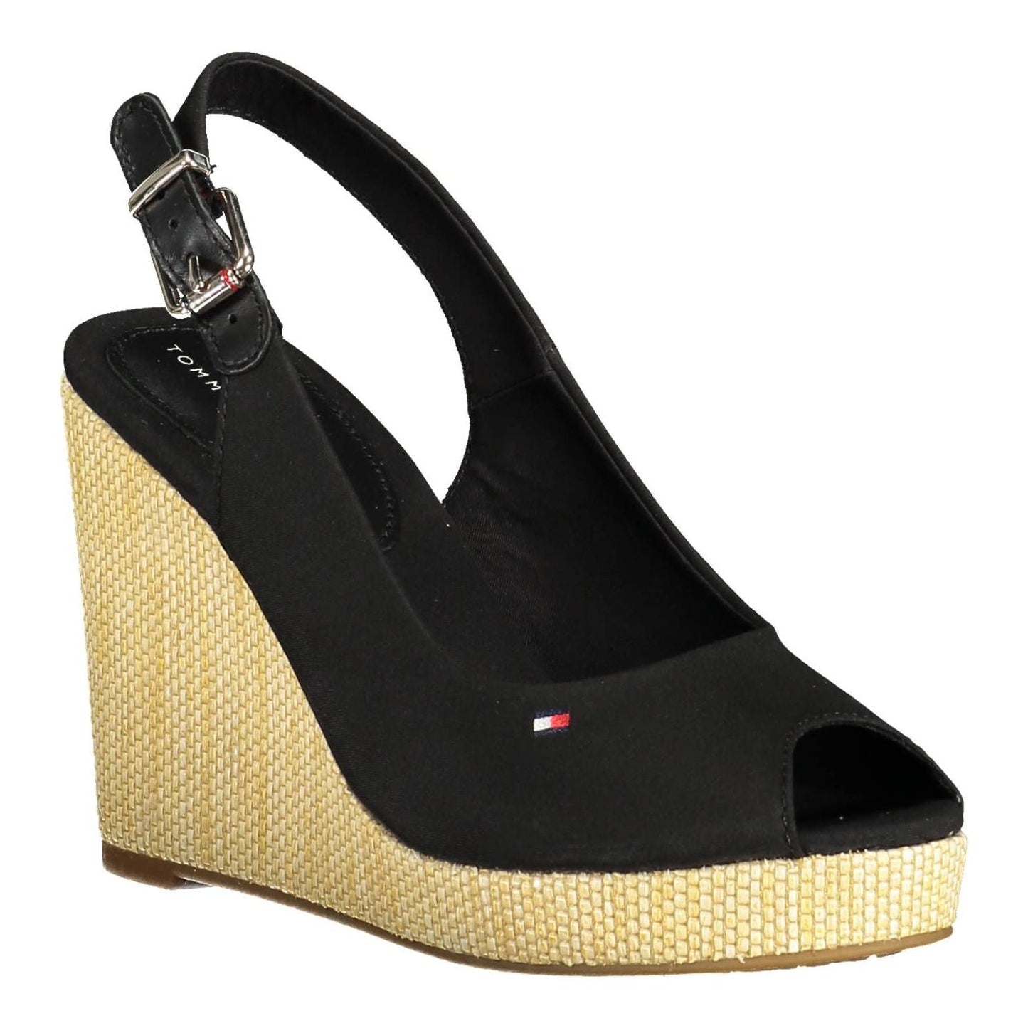 Tommy Hilfiger Black Cotton Women Sandal Tommy Hilfiger