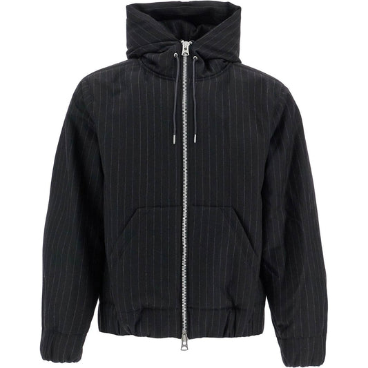 Sacai hooded wool gessato jacket Vests Sacai