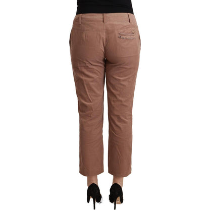 Costume National Brown Cotton Tapered Cropped Pants