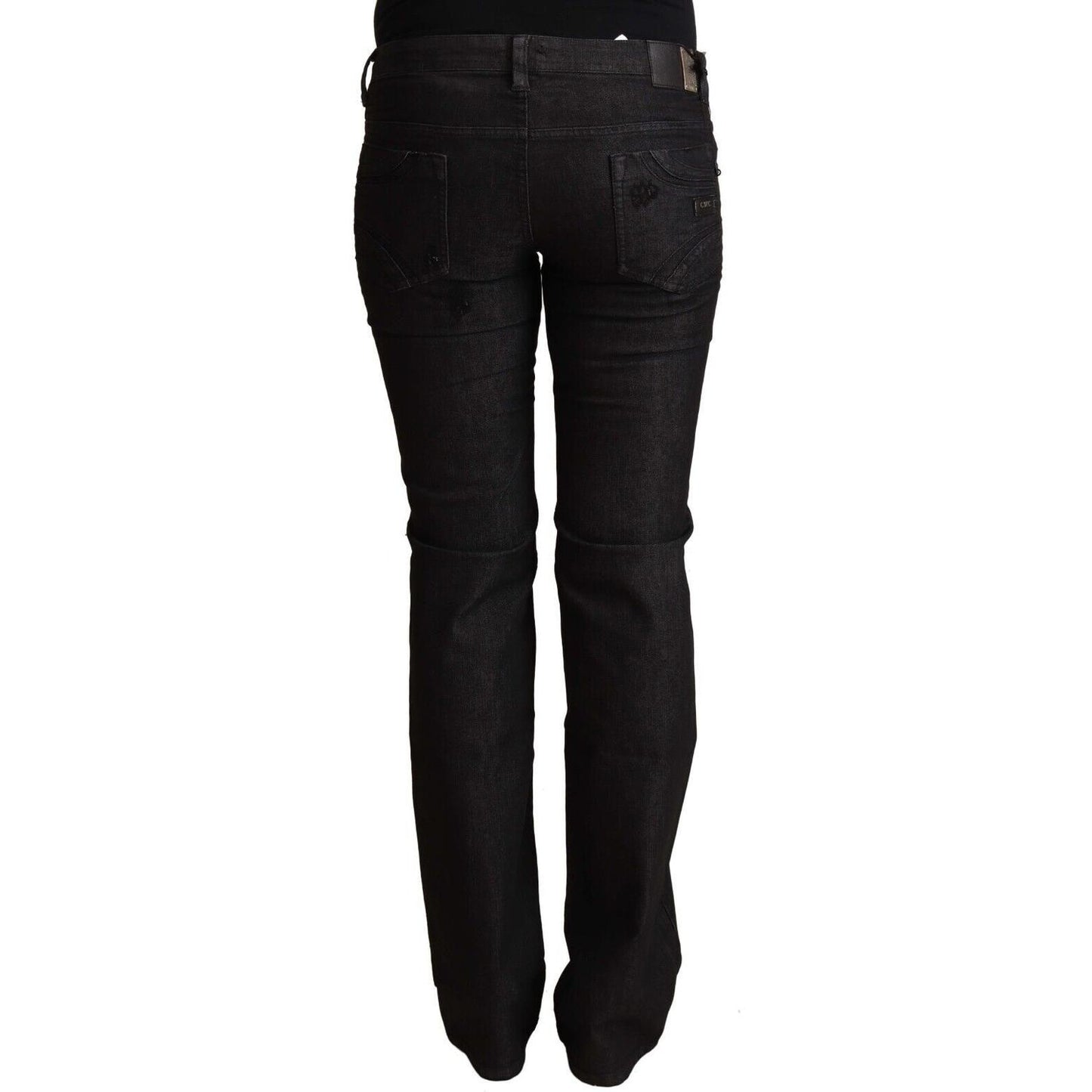 Costume National Black Cotton Low Waist Skinny Jeans