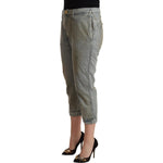 CYCLE Gray 100% Cotton Mid Waist Skinny Cropped Pants