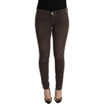 Acht Brown Cotton Slim Fit Denim Low Waist Jeans
