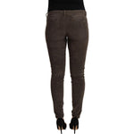 Acht Brown Cotton Slim Fit Denim Low Waist Jeans