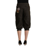 GF Ferre Brown Viscose Cropped Harem Pants