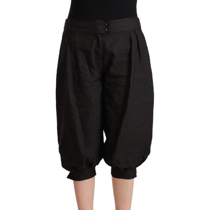 GF Ferre Black Viscose Cropped Harem Pants