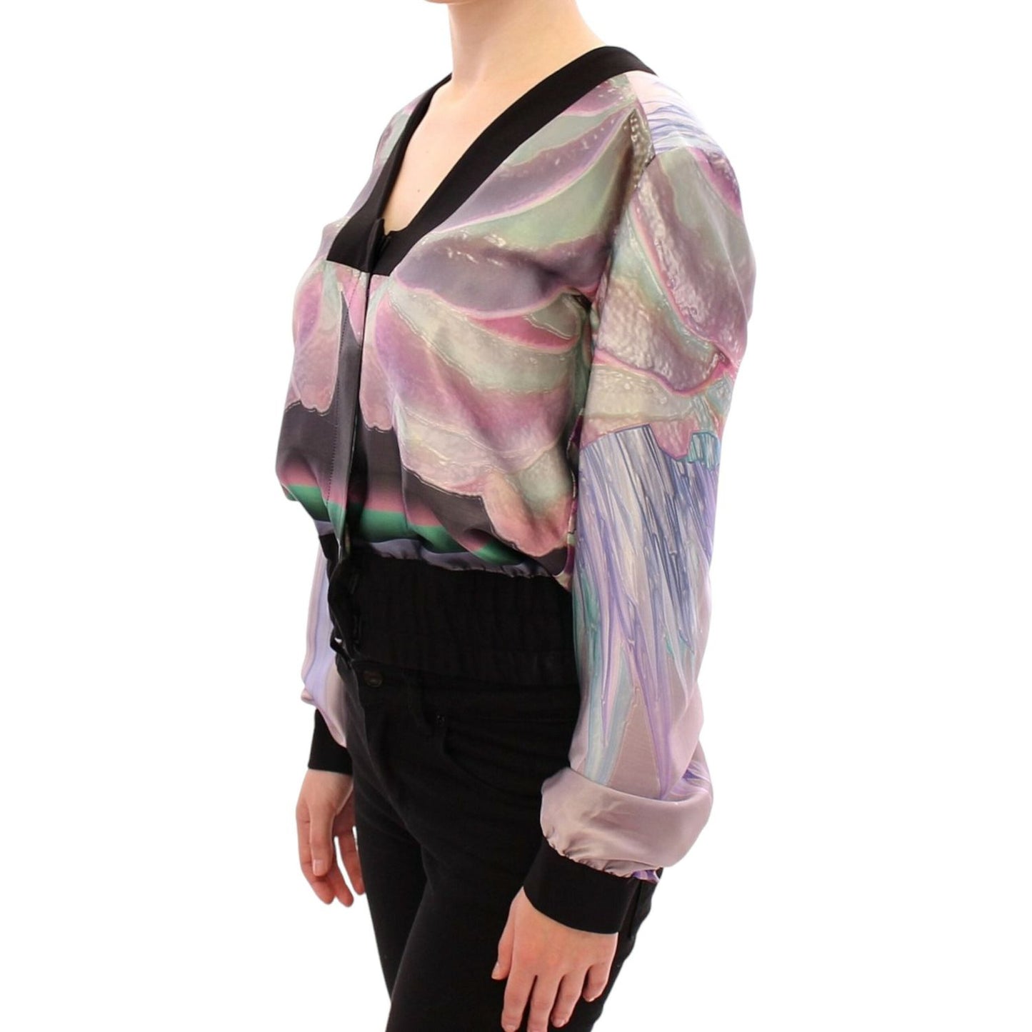 Sergei Grinko | Multicolor Silk Blouse Jacket| McRichard Designer Brands   