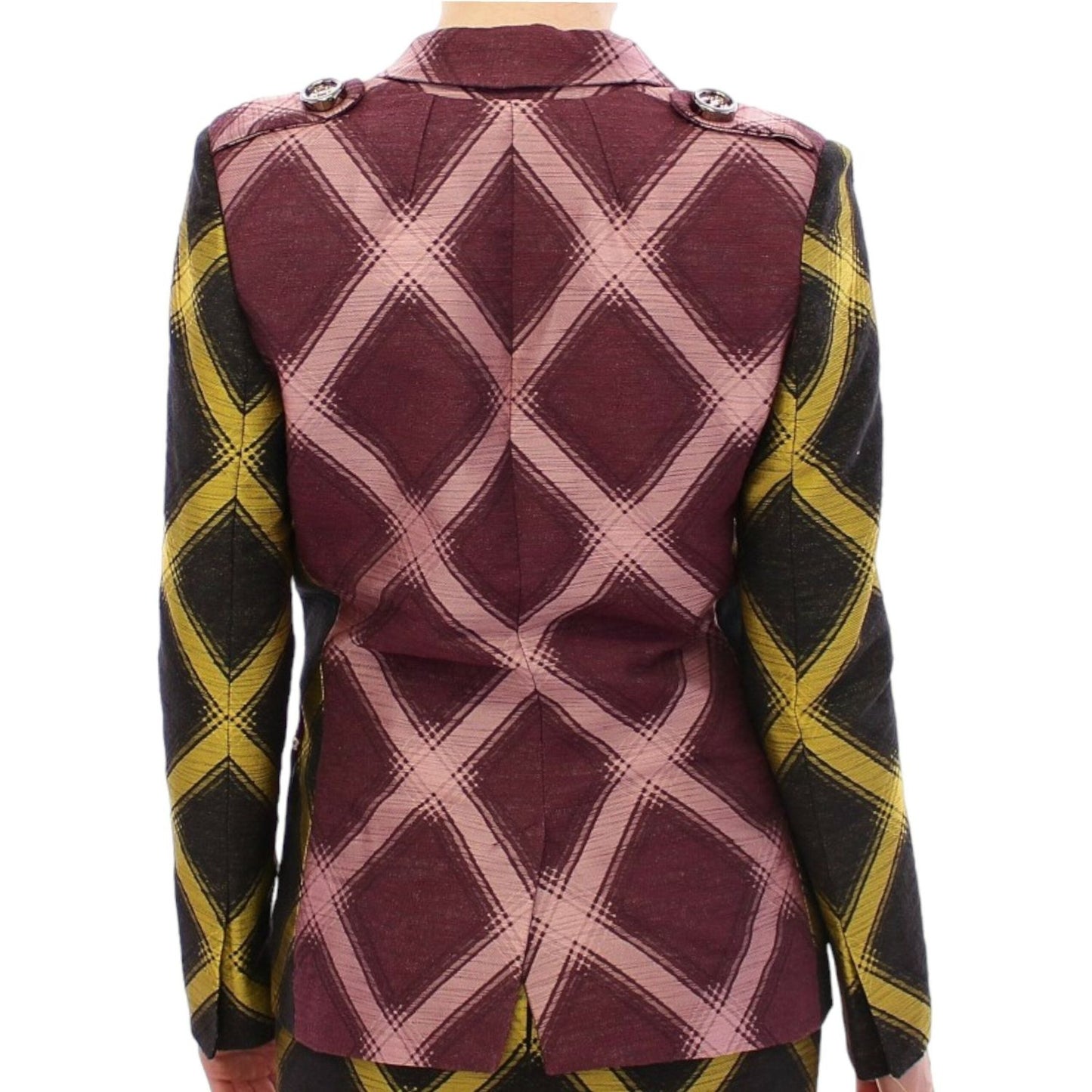 House of Holland | Chic Purple Checkered Jacket Blazer| McRichard Designer Brands   