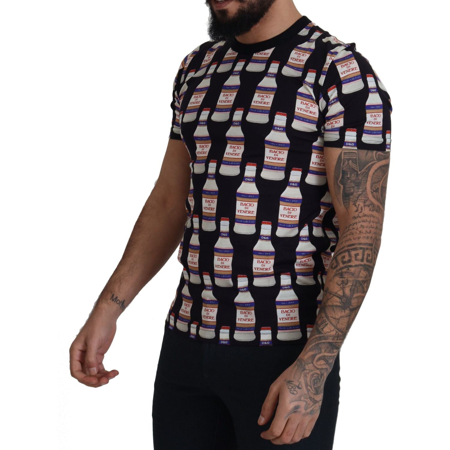 优雅黑色 Bacio Di Venere 印花 T 恤