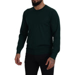 Dolce & Gabbana Green Cashmere Crewneck Pullover Sweater