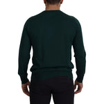 Dolce & Gabbana Green Cashmere Crewneck Pullover Sweater