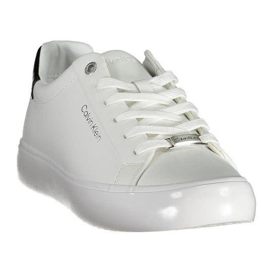 Calvin Klein Sleek White Contrasting Lace-up Sneakers Calvin Klein