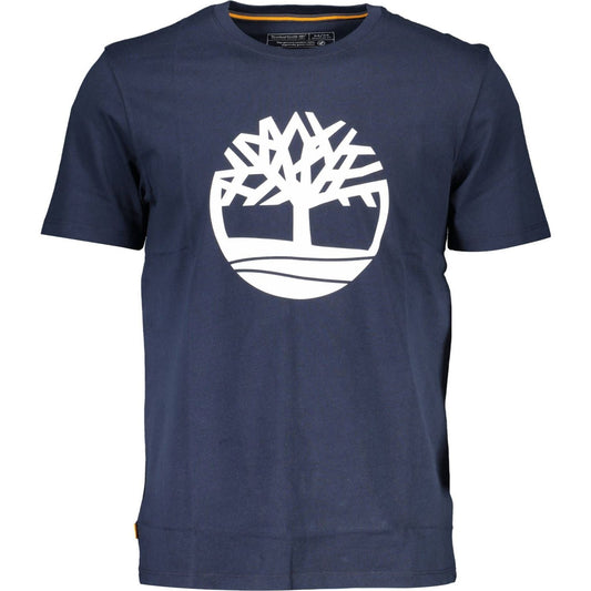 Timberland Organic Cotton Blue Tee with Signature Print Timberland