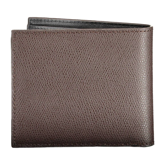 Tommy Hilfiger Elegant Brown Leather Dual Compartment Wallet Tommy Hilfiger