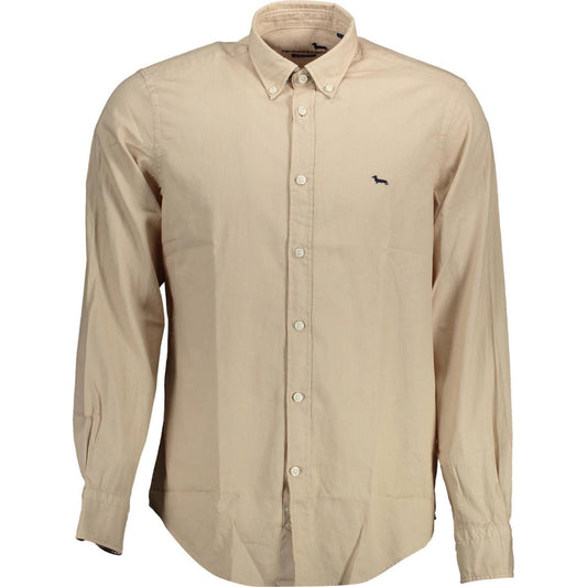 Harmont & Blaine Chic Beige Cotton Shirt with Contrast Details Harmont & Blaine