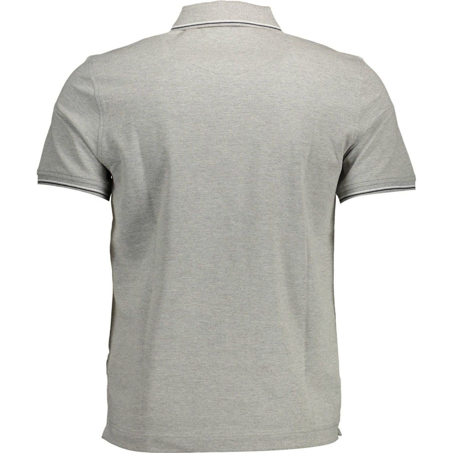 Harmont & Blaine Sleek Gray Contrast Detail Polo Shirt Harmont & Blaine