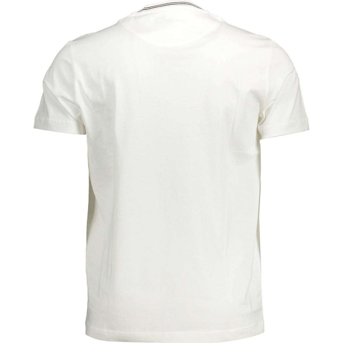 Harmont & Blaine Chic White Cotton Crew Neck Tee with Contrasting Details Harmont & Blaine