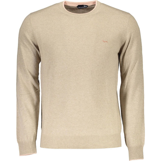 Harmont & Blaine Elegant Beige Crew Neck Sweater with Embroidery Harmont & Blaine