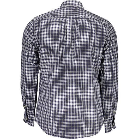 Harmont & Blaine Elegant Blue Cotton Shirt with Contrasting Cuffs Harmont & Blaine