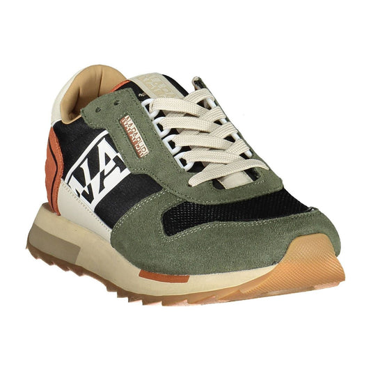 Napapijri Trendy Green Lace-Up Sneakers for the Modern Man Napapijri