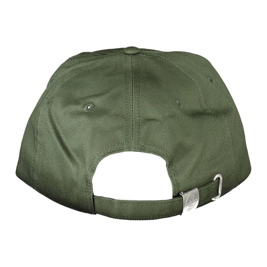 North Sails Green Cotton Cap with Visor and Logo Accent North Sails