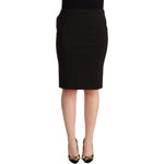 GF Ferre Black Straight Pencil Cut Knee Length Skirt