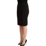 GF Ferre Black Straight Pencil Cut Knee Length Skirt