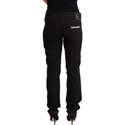 Just Cavalli Black Mid Waist Denim Cotton Skinny Jeans