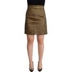 Boutique Moschino Black Gold A-line Above Knee Casual Skirt
