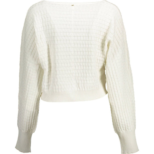 Kocca Chic White Long-Sleeved V-Neck Shirt Kocca