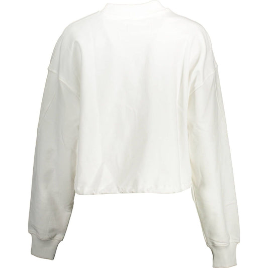 Calvin Klein Elegant White Cotton Sweatshirt with Chic Details Calvin Klein