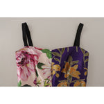 Dolce & Gabbana Dress Midi Patchwork Floral Jaquard Silk