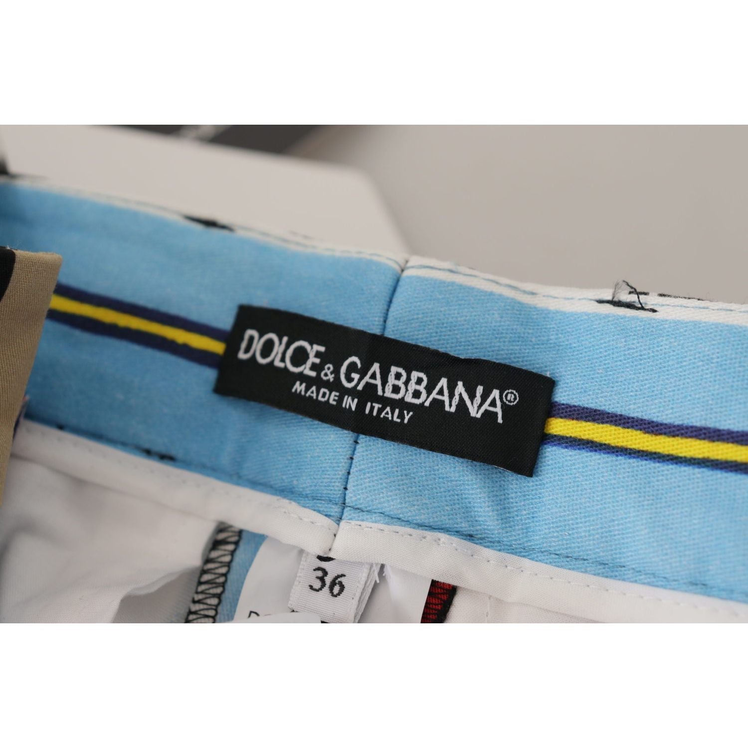 Dolce & Gabbana Multicolor Striped High Waist Cotton Pants
