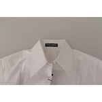 Dolce & Gabbana White Sleeveless Tuxedo Formal Blouse Top