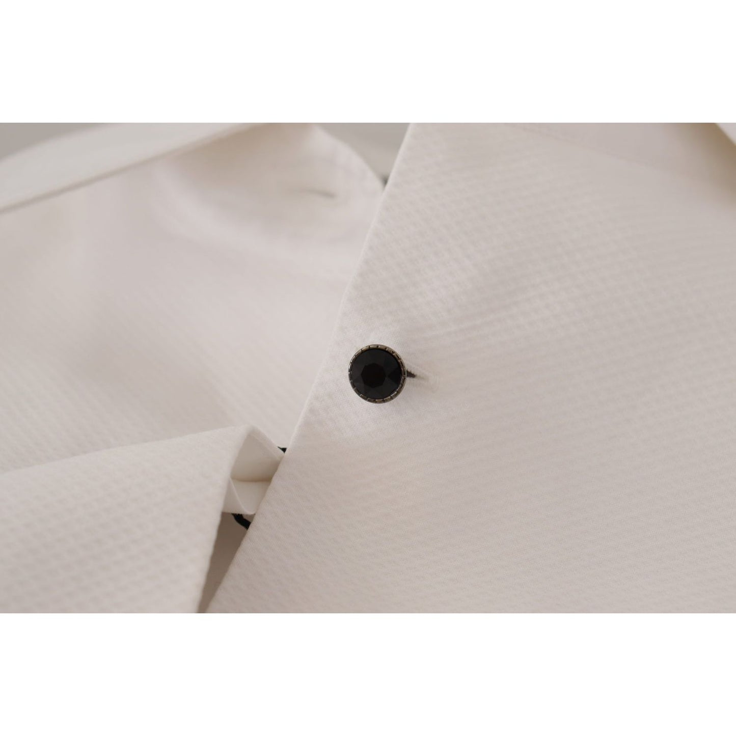 Dolce & Gabbana White Sleeveless Tuxedo Formal Blouse Top