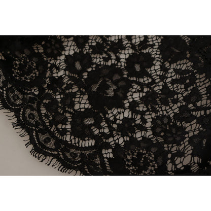 Dolce & Gabbana Black Floral Lace Pullover Sicily Blouse
