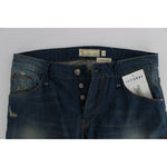Acht Blue Wash Denim Cotton Stretch Baggy Fit Jeans