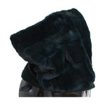 Dolce & Gabbana Green Weasel Fur Crochet Hood Scarf Hat Hat