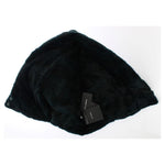 Dolce & Gabbana Green Weasel Fur Crochet Hood Scarf Hat Hat